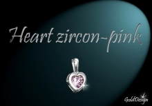 Heart Zirkon pink - přívěsek rhodium